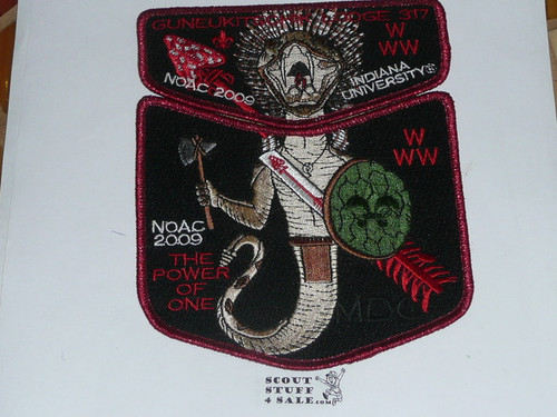 Order of the Arrow Lodge #317 Guneukitschik 2009 NOAC 2pc Flap Patch Set