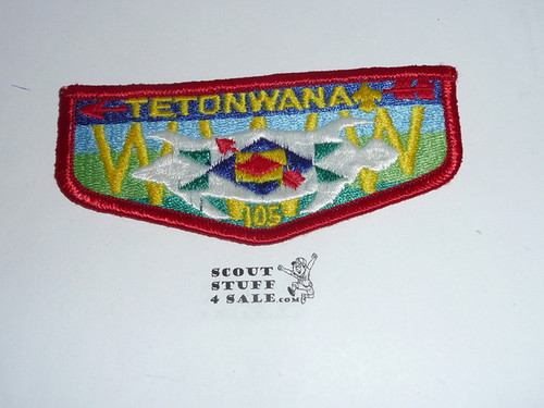 Order of the Arrow Lodge #105 Tetonwana s4 Flap Patch