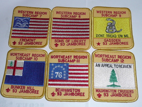 1993 National Jamboree Subcamp Patch Complete 20 patch Set