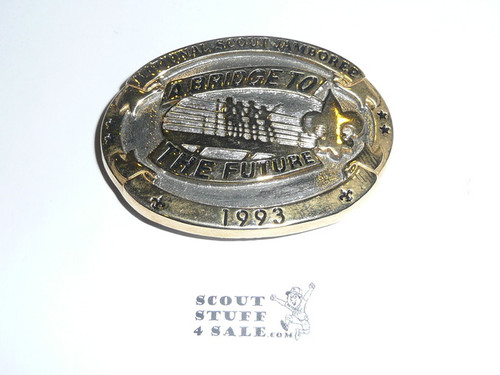 1993 National Jamboree Belt Buckle, gold and silver color