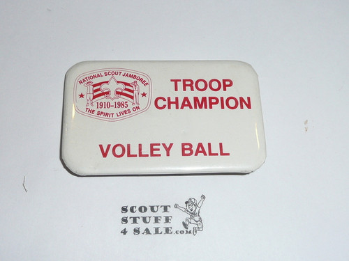 1985 National Jamboree Volley Ball Troop Champion Button