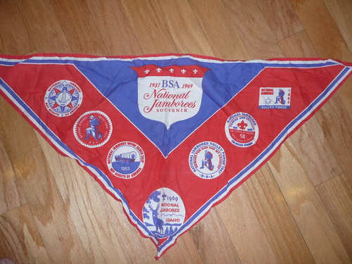 1969 National Jamboree Souvenir Neckerchief with Envelope, Wrinkled