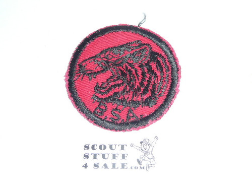 Tiger Patrol Medallion, Red Twill with red rubber backing, 1955-1971