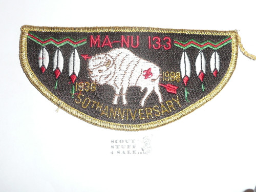 Order of the Arrow Lodge #133 Ma-Nu s18 50th anniv Flap Patch
