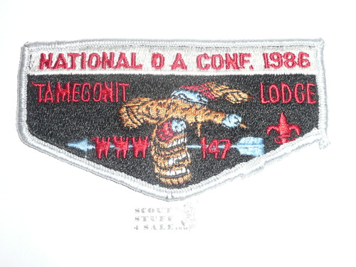 Order of the Arrow Lodge #147 Tamegonit s15 1986 NOAC Flap Patch