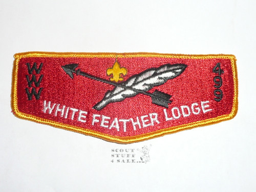 Order of the Arrow Lodge #499 White Feather s5 Flap Patch