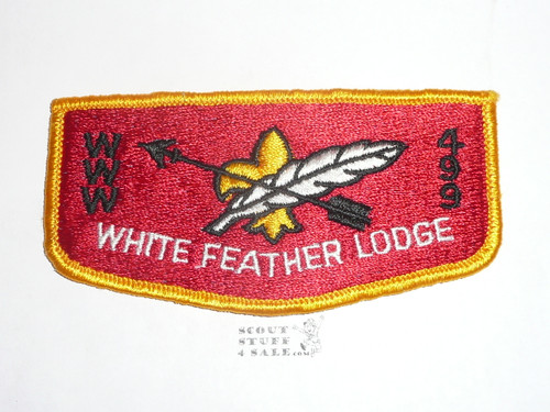 Order of the Arrow Lodge #499 White Feather s3 Flap Patch