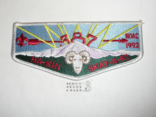 Order of the Arrow Lodge #387 Ha-Kin-Skay-A-Ki s8 1992 NOAC Flap Patch - Boy Scout