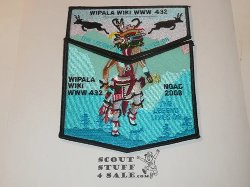 Order of the Arrow Lodge #432 Wipala Wiki 2006 NOAC 2 piece Flap Patch Set