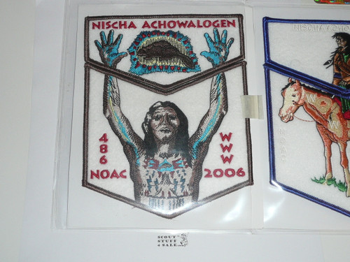 Order of the Arrow Lodge #486 Nischa Achowalogen 3 Diff 2006 NOAC 2 pc Set
