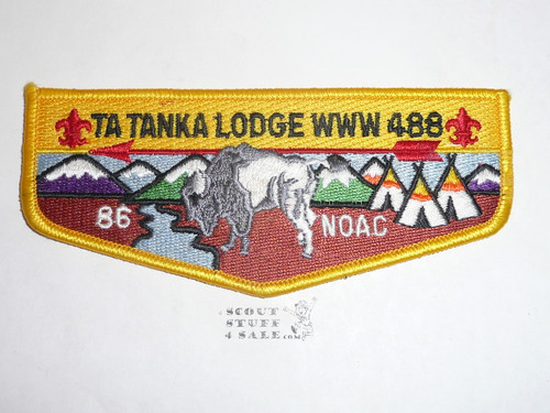Order of the Arrow Lodge #488 Ta Tanka s16 1986 NOAC Flap Patch