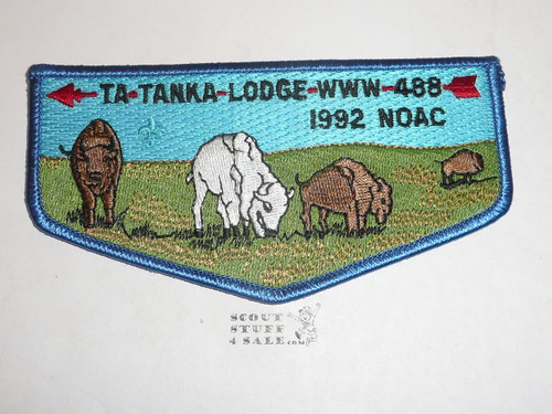 Order of the Arrow Lodge #488 Ta Tanka s28 1992 NOAC Flap Patch