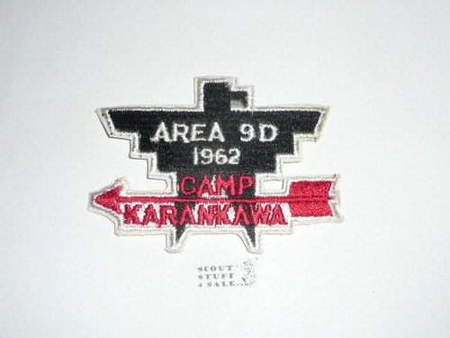 1962 Order of the Arrow Area 9-D Conference Patch, a little paper stuck to the back with glue