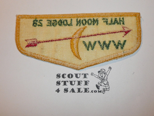 Order of the Arrow Lodge #28 Half Moon f1a First Flap Patch
