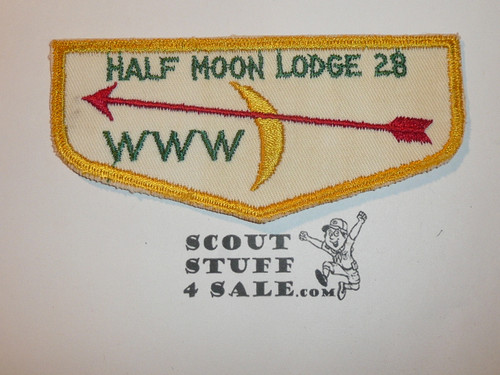 Order of the Arrow Lodge #28 Half Moon f1a First Flap Patch