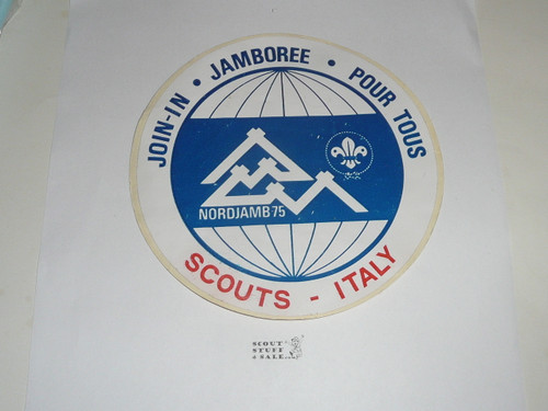 1975 World Jamboree Italian Contingent Sticker, jacket patch sized