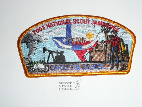 2001 National Jamboree JSP - Circle Ten Council, gold bdr