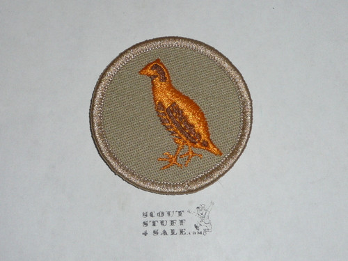 Bobwhite Patrol Medallion, Tan Twill with Plastic Back