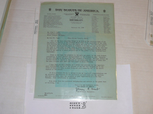 1936 Letter on Boy Scout National Headquarters Stationary From James West to a troop leader