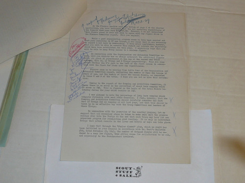 1942 Memo from Arthur Schuck on Official Inter-office memo letterhead,edited by Schuck, 3 pages