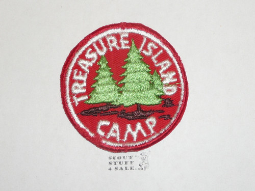 Treasure Island Camp Patch, red c/e twill