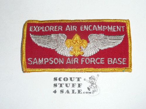 1950's Explorer Air Encampment at Sampson Air Force Base Patch, red