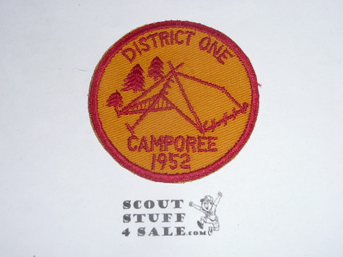 1952 Milwaukee County Council District I Camporee Patch, c/e twill