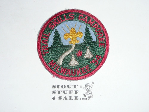 1954 Milwaukee County Council Trail Skills Camporee Patch, c/e twill