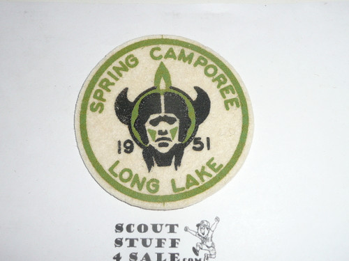 1951 Milwaukee County Council Camp Long Lake Camporee Felt Patch