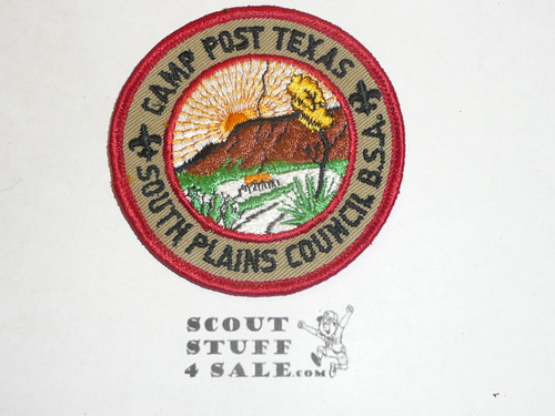 Camp Post Texas, South Plains Council, Patch, red r/e twill