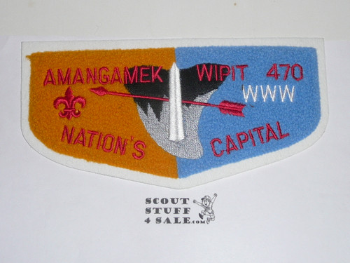 Order of the Arrow Lodge #470 Amangamek-Wipit c4 Chenille Flap Shaped Jacket / Back Patch