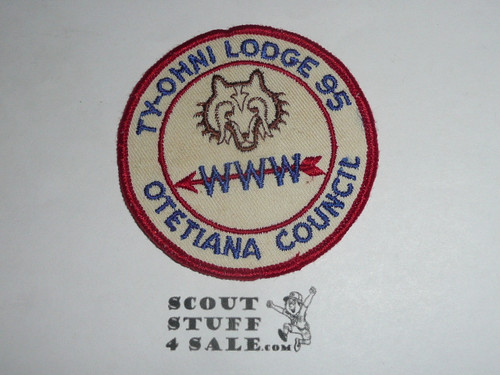 Order of the Arrow Lodge #95 Ty-Ohni r1 Round Patch