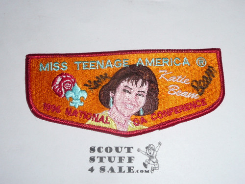 1996 National Order of the Arrow Conference (NOAC) Miss Tennage America Flap Patch, signed on flap