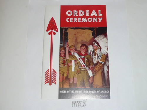Ordeal Ceremony Manual, Order of the Arrow, 1968, 3-68 Printing, used