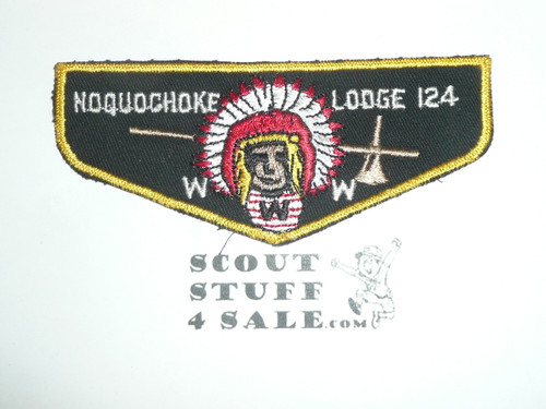 Order of the Arrow Lodge #124 Noquochoke f1 First Flap Patch