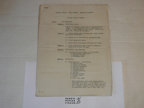 1929 World Jamboree, Script of the American Contingent Performance at the National Pagent