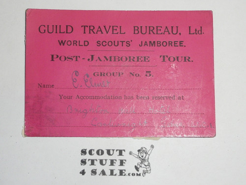 1929 World Jamboree Post-Jamboree Tour Ticket