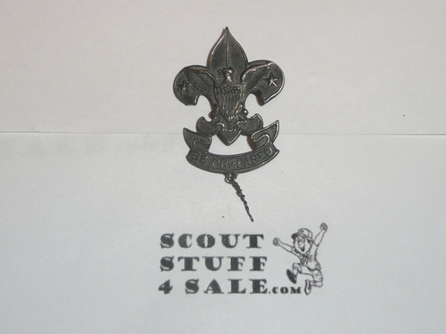 First Class Patrol Leader Hat Pin, Vertical Safety Pin Clasp, Squatty Crown with knot