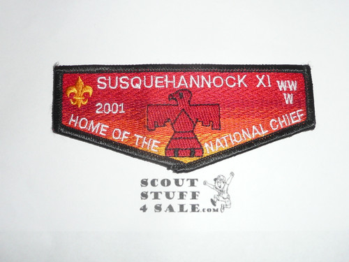 Order of the Arrow Lodge #11 Susquehannock s31 Flap Patch - 2001 Home of the National Chief Flap