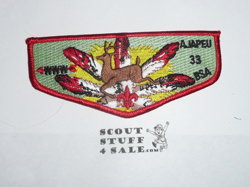 Order of the Arrow Lodge #33 Ajapeu s33 Flap Patch