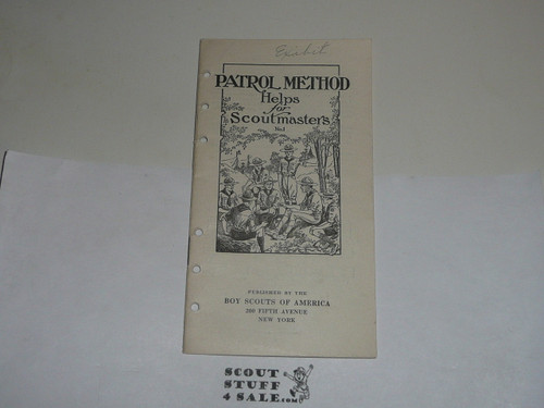 Lefax Boy Scout Fieldbook Insert, Patrol Method Helps for Scoutmasters, 1923, Official BSA