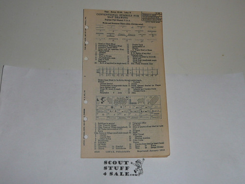 Lefax Boy Scout Fieldbook Insert, Conventional Symbols for Map Drawing, 1928, BS708