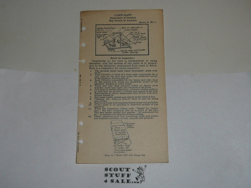Lefax Boy Scout Fieldbook Insert, Campcraft, Series H 1