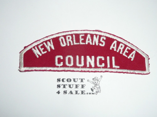 New Orleans Area Council Red/White Council Strip, Used - Scout