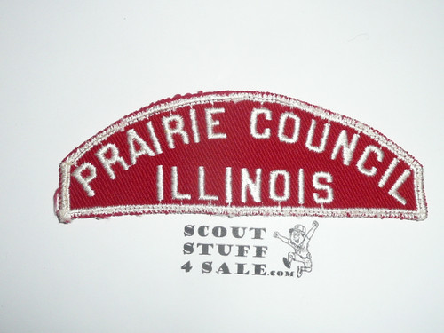 Prairie Council Red/White Council Strip, Used - Scout