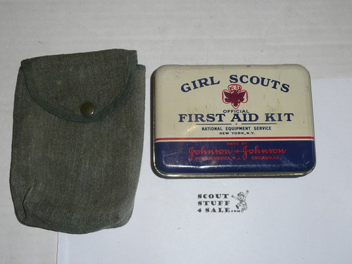 1940s girl scout first aid tin with case, no contents