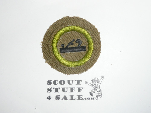 Carpentry - Type C - Tan Crimped Merit Badge (1936-1946)