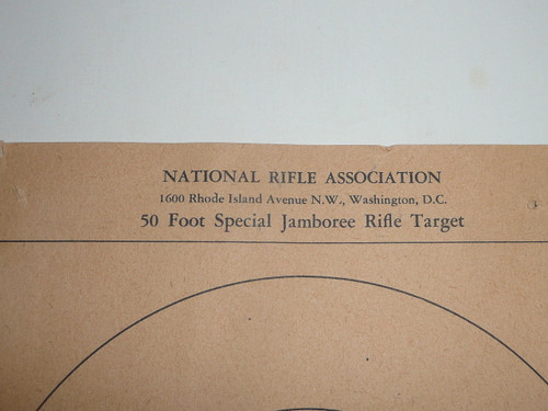 1957 National Jamboree NRA Official Rifle shooting target from Jamboree