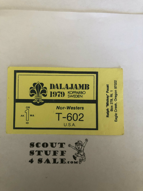 1979 Boy Scout World Jamboree Leader Business Card