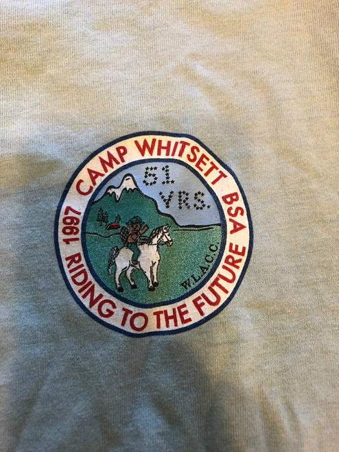 1997 Camp Whitsett Tee Shirt, Mens Small, Lite Use